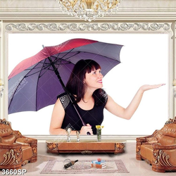 Tranh cô gái che ô