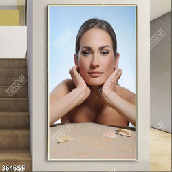 Tranh gương mặt cô gái đẹp không tỳ vết