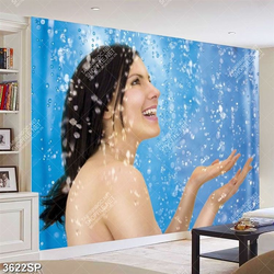 Tranh cô gái dưới màn mưa nghệ thuật treo spa