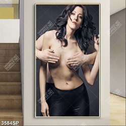 Tranh cặp đôi bán khỏa thân nghệ thuật treo spa