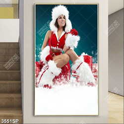 Tranh người mẫu bikini noel xinh đẹp