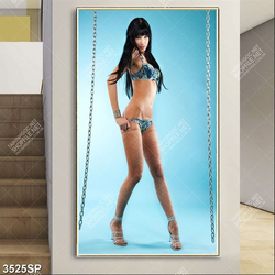 Tranh cô gái mặc bikini gợi cảm