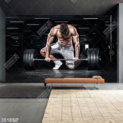 Tranh anh chàng đẩy tạ khoe body 6 múi