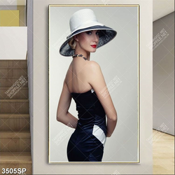Tranh quý cô xinh đẹp in canvas