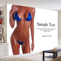 Tranh người mẫu bikini da nâu gợi cảm