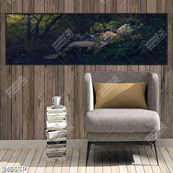 Tranh nghệ thuật người đẹp nằm giữa rừng xanh