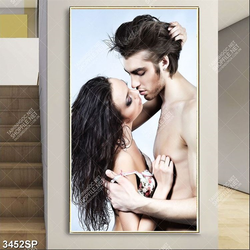 Tranh cặp đôi ôm nhau nghệ thuật treo spa