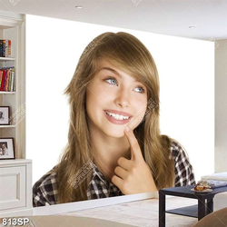 Tranh cô gái cười duyên treo spa