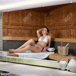 Tranh spa người mẫu trong phòng xông hơi