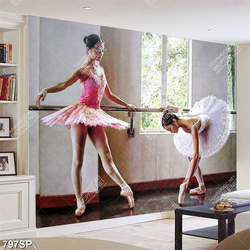 Tranh 2 diễn viên múa ballet xinh đẹp treo spa