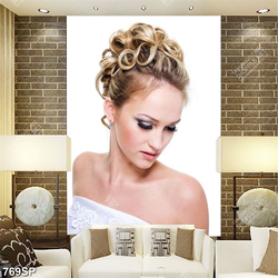 Tranh cô gái trang điểm xinh đẹp trang trí spa