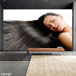 Tranh mái tóc đen dài suông mượt