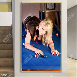 tranh billiard pool snooker bi a bi-a Tranh cô gái gợi cảm ngồi trên bàn bida