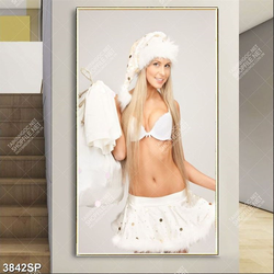 Tranh người đẹp mặc váy trắng