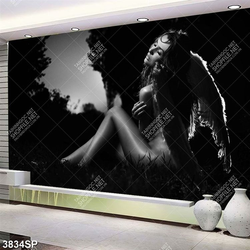 Tranh psd nghệ thuật trắng đen người đẹp gợi cảm