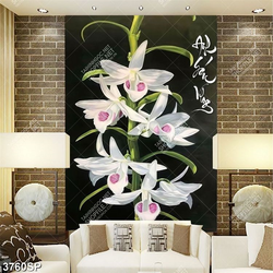 Tranh cành hoa lan trắng file gốc