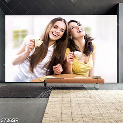 Tranh hai cô gái thưởng thức trà