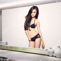 Tranh người mẫu trẻ diện bikini