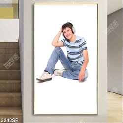 Tranh chàng trai đeo tai nghe