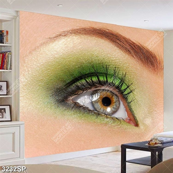 Tranh đôi mắt make up màu xanh lá in canvas