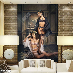 Tranh in canvas hai người mẫu bikini khoe thân hình gợi cảm treo tường spa