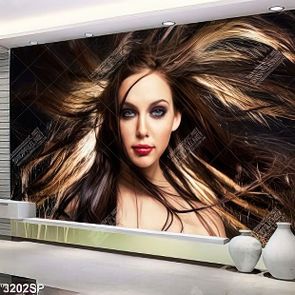 Tranh cô gái xinh đẹp bung xõa mái tóc in canvas treo spa