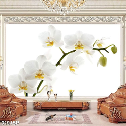 Tranh cành hoa lan trắng in uv treo spa
