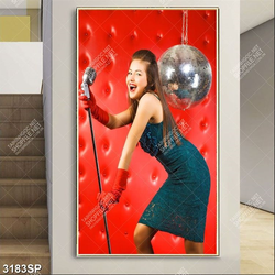 Tranh người đẹp ca hát treo trang trí spa
