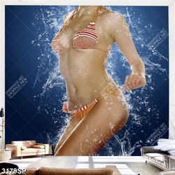 Tranh người đẹp bikini trong làn nước nghệ thuật treo spa