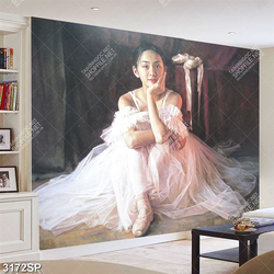 Tranh vẽ cô nàng dễ thương treo trang trí spa