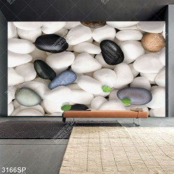 Tranh canvas những viên sỏi trắng treo spa