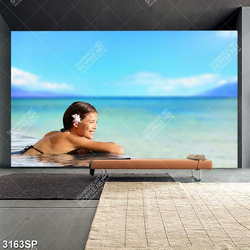 Tranh cô gái ngâm mình trong hồ bơi ngắm cảnh treo spa