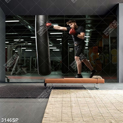 Tranh phong gym anh chàng tập đấm bốc