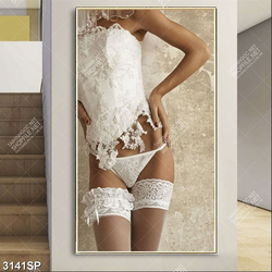 Tranh cô dâu gợi cảm treo trang trí tường spa