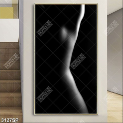 Tranh nghệ thuật trắng đen treo tường spa