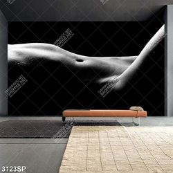 Tranh nghệ thuật trắng đen thân hình gợi cảm treo spa