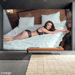 Tranh spa người đẹp bikini nằm trên giường