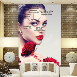 Tranh psd lông mày phong thủy treo tường spa