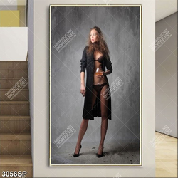 Tranh spa người đẹp bikini cầm ly rượu vang