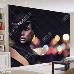 Tranh nghệ thuật cô nàng bóng đêm treo tường spa