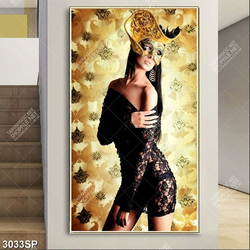 Tranh người đẹp bí ẩn quyến rũ treo tường spa