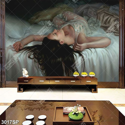Tranh spa người đẹp gợi cảm nằm trên giường