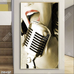 Tranh canvas nữ ca sỹ xinh đẹp treo spa