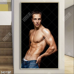 Tranh người mẫu nam khoe body nam tính