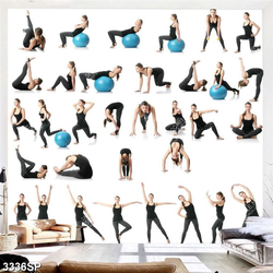 Tranh các tư thế cô gái tập yoga