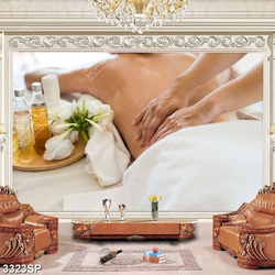 Tranh cô gái nằm massage body thư giãn