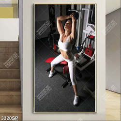 Tranh cô gái tập thể thao