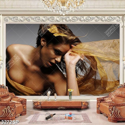 Tranh người đẹp mặc váy voan