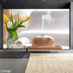 Tranh lọ hoa tulip bên bình xông hơi