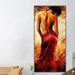 Tranh vẽ thân hình gợi cảm của cô gái treo trang trí tường spa